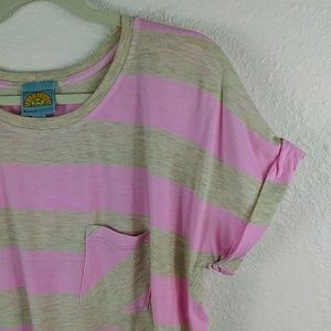 🌟 3/30 C & C California Pink & Oatmeal Marled Tee